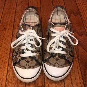 Brown Size 8 Coach Sneakers